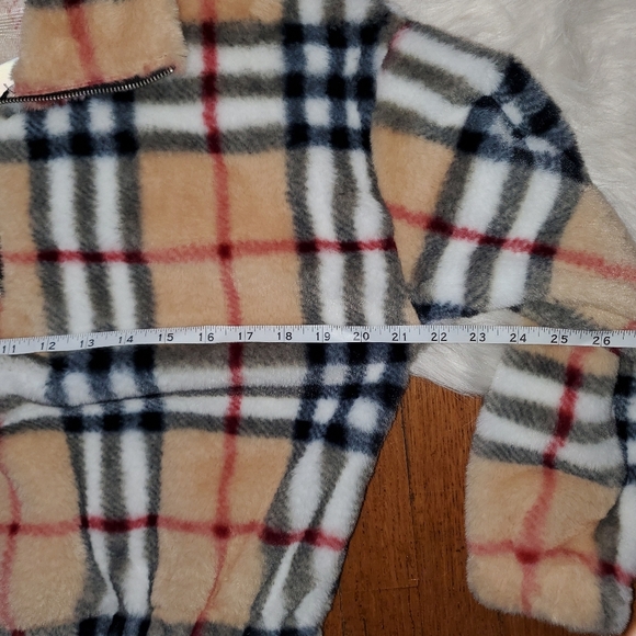 Honey & Sparkle Faux Fur Plaid Cropped Hoodie - Picture 8 of 11